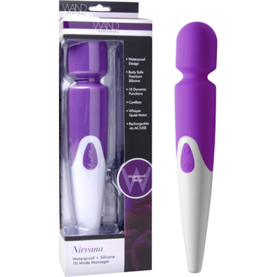 AD620 - Nirvana Waterproof Silicone 10 Mode Wand Massager (Lavender) - 848518012012