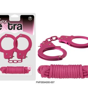 FNF050A000-007 - Metal Cuffs & Love Rope Kit Set (Pink) -