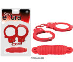 FNF050A000-008 - Metal Cuffs & Love Rope Kit Set (Red) -