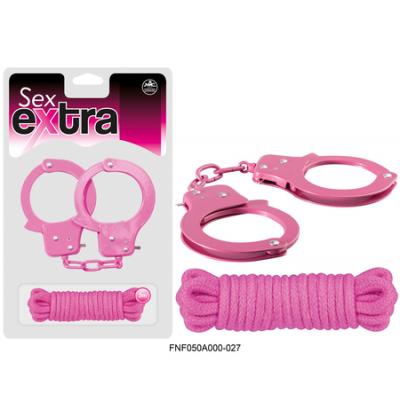 FNF050A000-027 - Metal Cuffs & Love Rope Kit Set (Light Pink) -