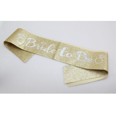 love in leather Bride to Be Glittery Sash Gold SAS001GLD 1911900171242 Detail