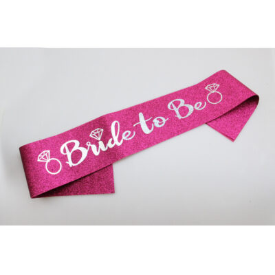 love in leather Bride to Be Glittery Sash Pink SAS001PNK 1911900116144 Detail